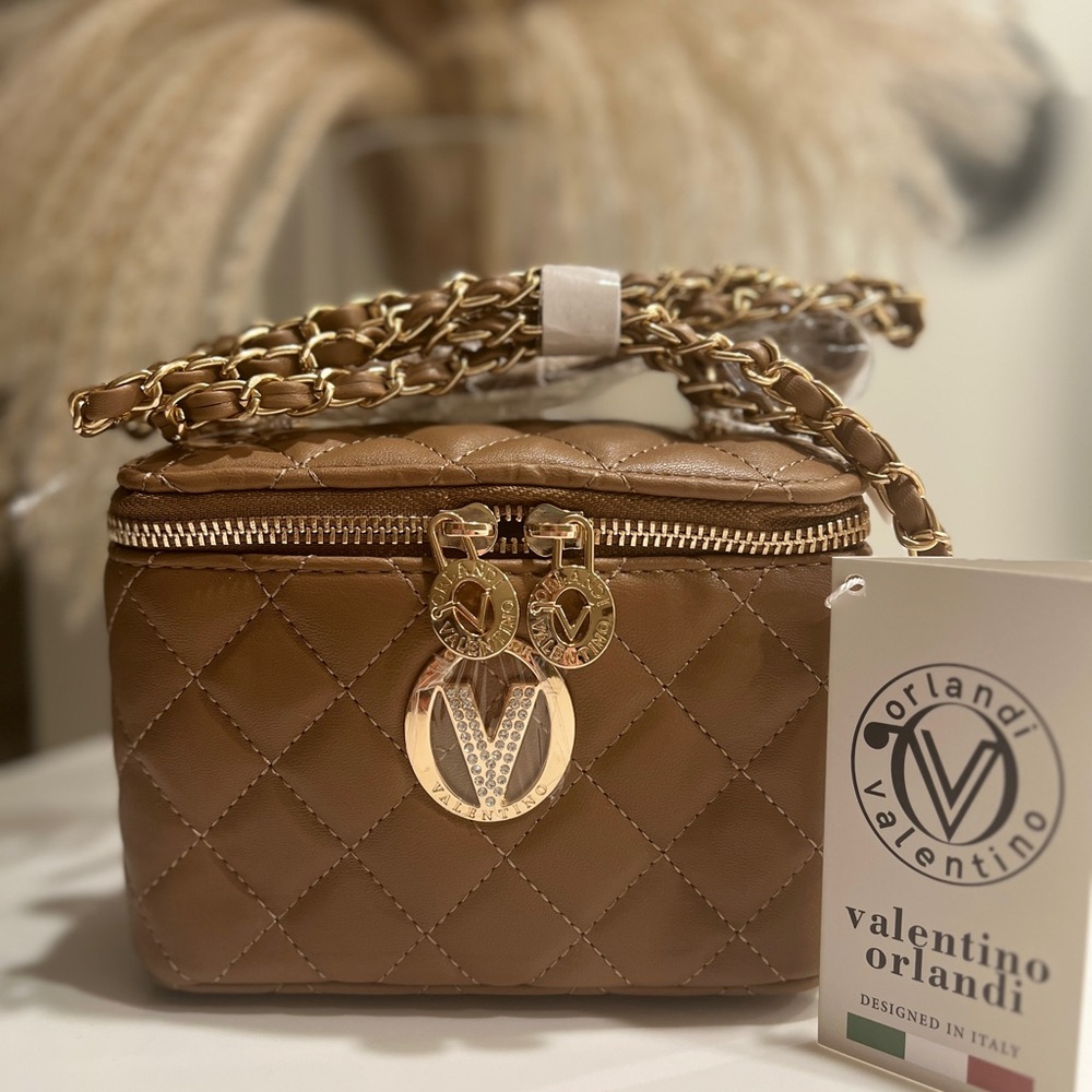 Valentino Orlandi Tan Crossbody Bag